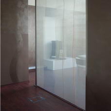 Hegedűs Andrea - Tárgyaló üvegtextil térelválasztó panel, 2010