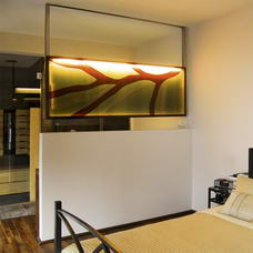 Hegedűs Andrea - Hálószobai világító üvegtextil kép, 2010