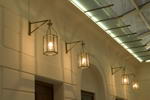 Somogyi Pál: Apáczai Csere Hotel - átrium egyedi lámpák és belső homlokzat